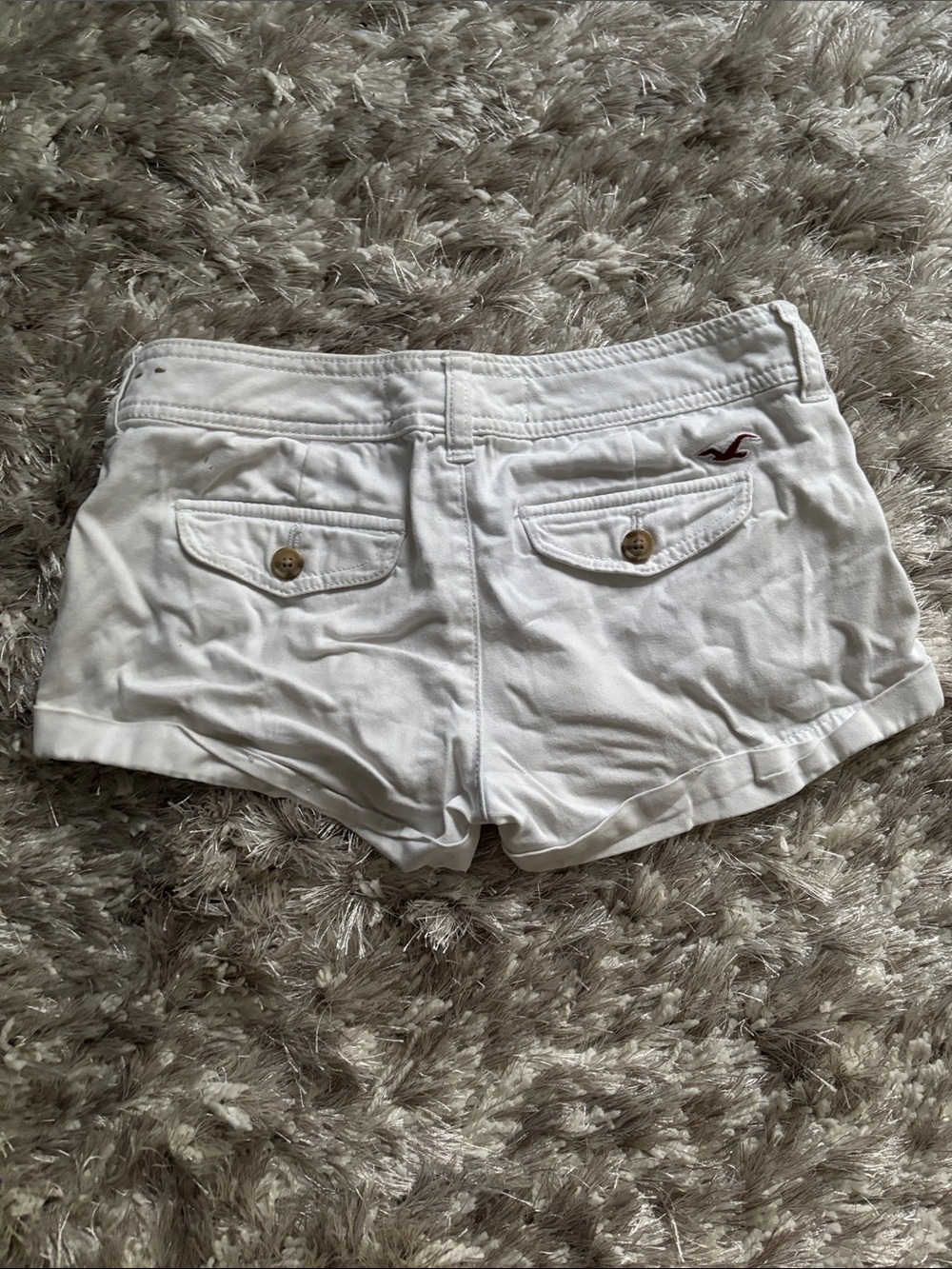Hollister White Cotton Blend Women's Shorts - Picture 3 of 3